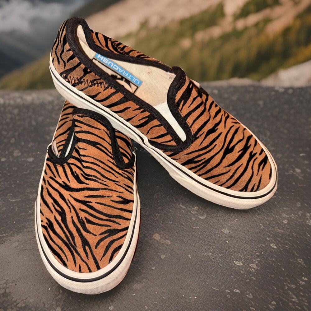 Vans x Project Cat Tiger ComfyCush Old Skool Sneakers Rare Slip On Sz 3